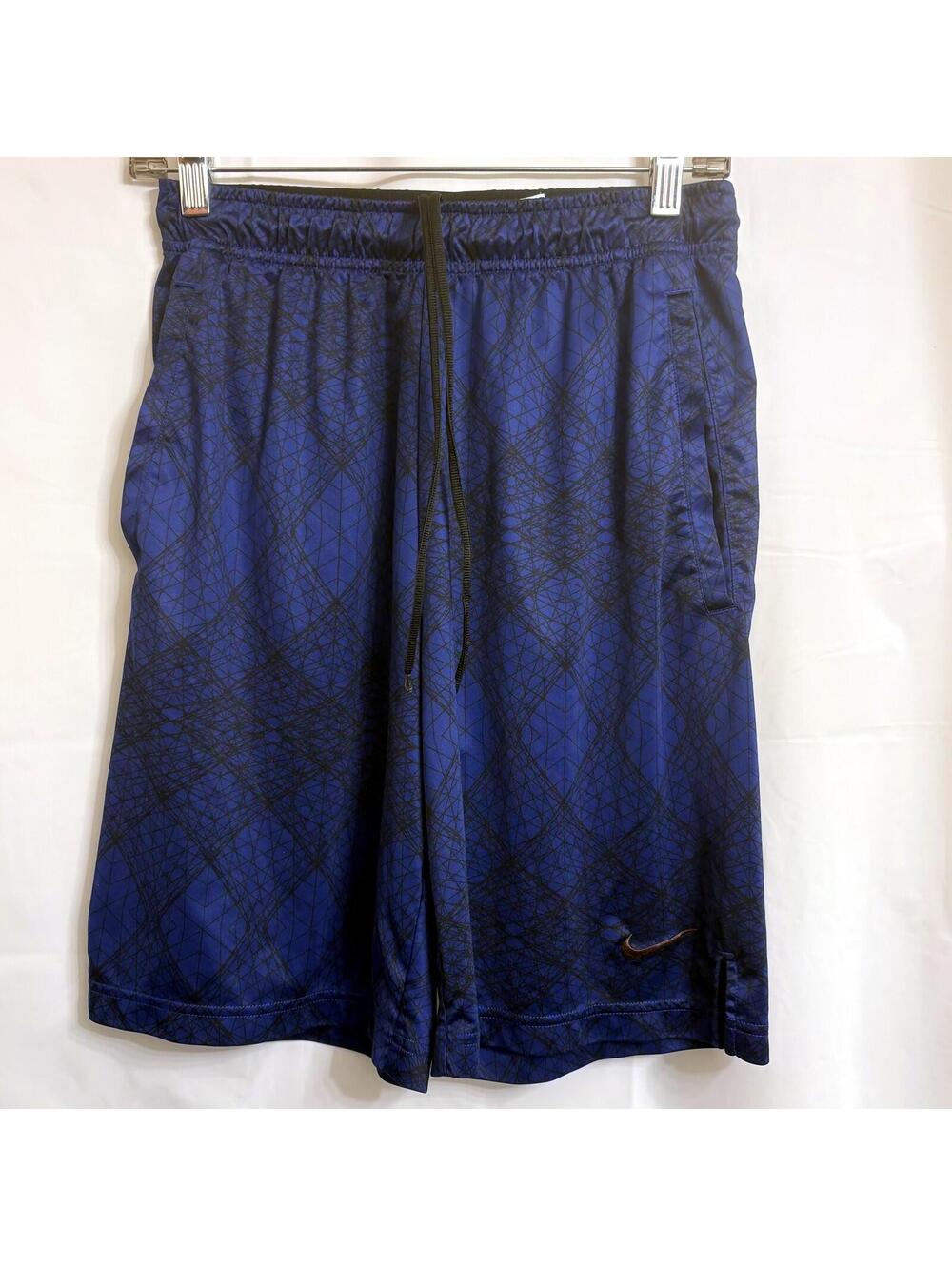 Nike Dri-FIT Men's Blue Black Geometric Athletic Gym Shorts Size S Small